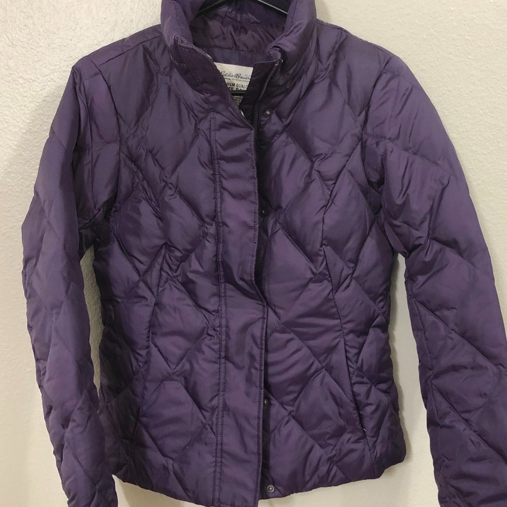 EDDIE BAUER Goose Down Puffer Jacket Quilted Purple